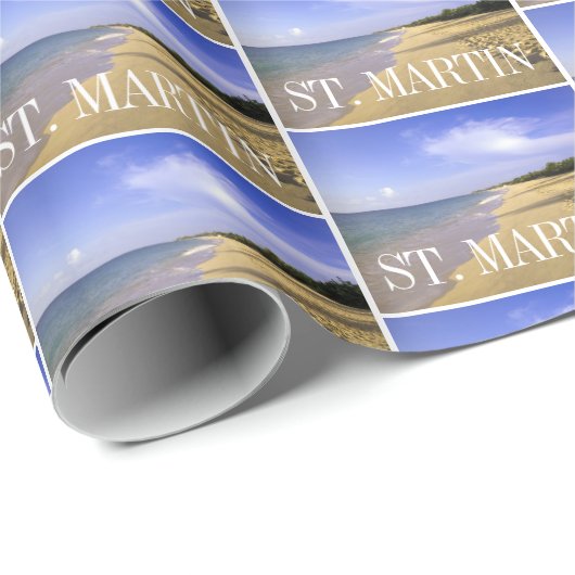 Baie Longue Long Bay Beach, St Cadeaupapier (Rol Hoek)