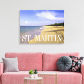 Baie Longue Long Bay Beach, St Canvas Afdruk (Insitu (Woonkamer))