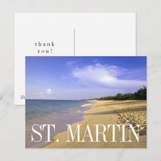 Baie Longue Long Bay Beach, St | Dank u Briefkaart (Voorkant / Achterkant)