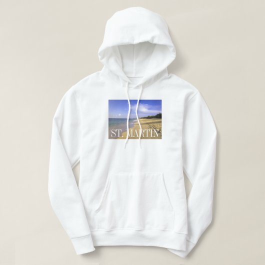 Baie Longue Long Bay Beach, St Hoodie (Design voorkant)