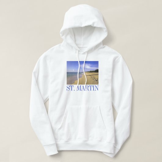 Baie Longue Long Bay Beach, St Hoodie (Design voorkant)