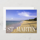 Baie Longue Long Bay Beach, St. Martin | Dank u Briefkaart (Voorkant / Achterkant)
