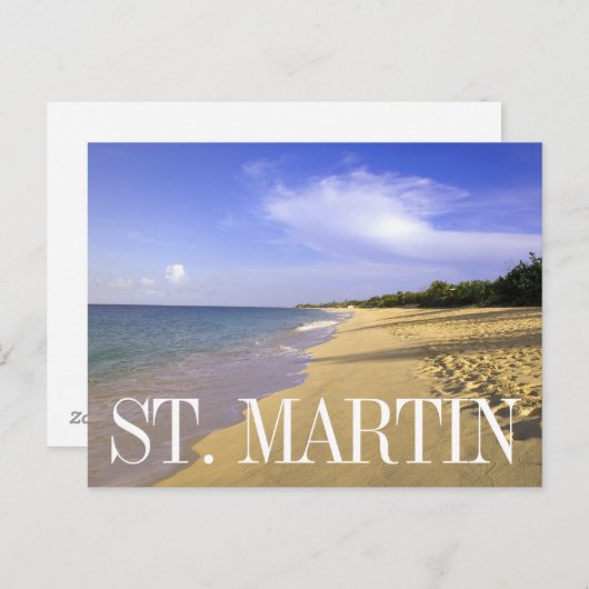 Baie Longue Long Bay Beach, St. Martin | Verjaarda Briefkaart (Voorkant / Achterkant)