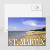 Baie Longue Long Bay-strand, St. Martin Briefkaart (Voorkant / Achterkant)