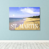 Baie Longue Long Bay-strand, St. Martin Canvas Afdruk (Insitu (Houten vloer))