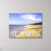 Baie Longue Long Bay-strand, St. Martin Canvas Afdruk (Voorkant)