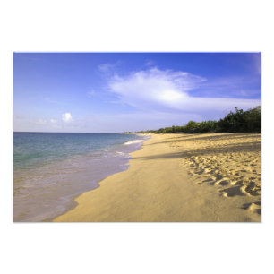 Baie Longue Long Bay strand, St. Martin, Foto Afdruk