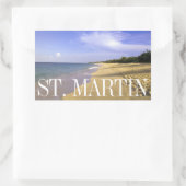 Baie Longue Long Bay-strand, St. Martin Rechthoekige Sticker (Tas)