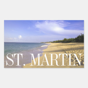 Baie Longue Long Bay-strand, St. Martin Rechthoekige Sticker
