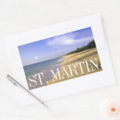 Baie Longue Long Bay-strand, St. Martin Rechthoekige Sticker (Envelop)