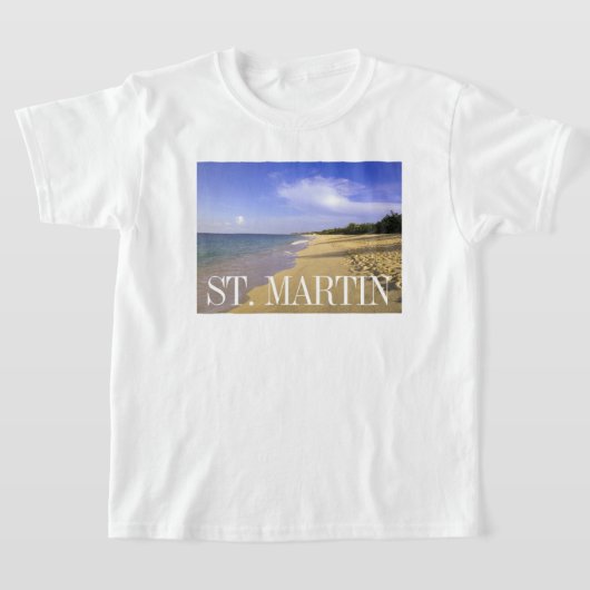 Baie Longue Long Bay-strand, St. Martin T-shirt (Laagn)