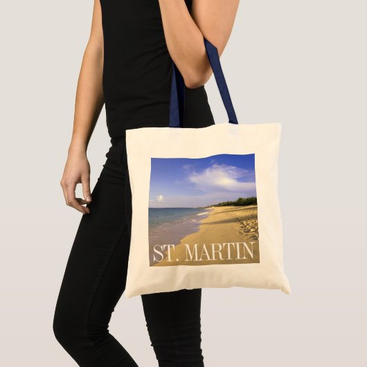 Baie Longue Long Bay-strand, St. Martin Tote Bag (Voorkant (product))