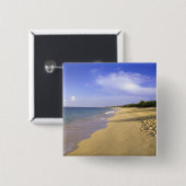 Baie Longue Long Bay strand, St. Martin, Vierkante Button 5,1 Cm (Voorkant /achterkant)