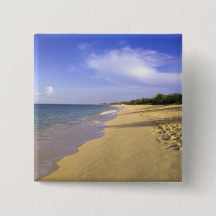 Baie Longue Long Bay strand, St. Martin, Vierkante Button 5,1 Cm