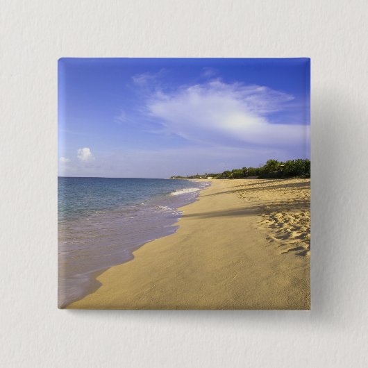 Baie Longue Long Bay strand, St. Martin, Vierkante Button 5,1 Cm (Voorkant)