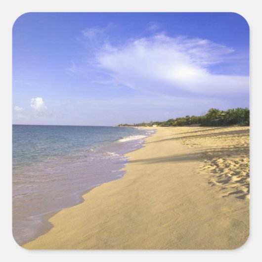 Baie Longue Long Bay strand, St. Martin, Vierkante Sticker (Voorkant)