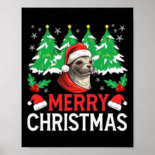 Baikal Seal Kerstmis Pyjama Kostuum voor Xmas Holi Poster (Voorkant)
