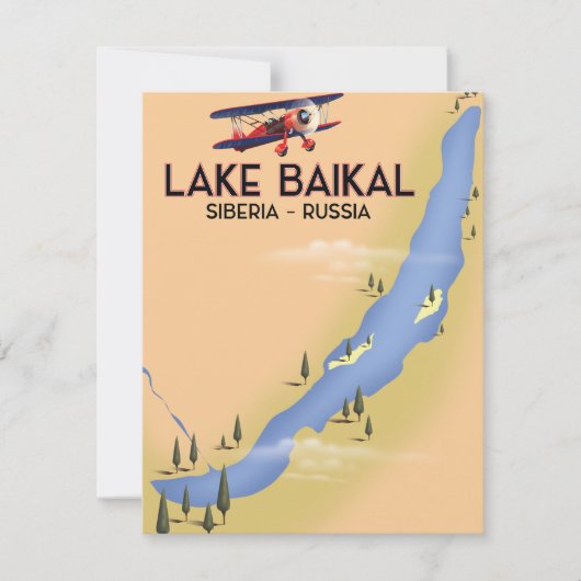 Baikalmeer Siberië Russische reisposter Kaart (Voorkant)