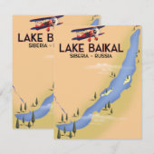 Baikalmeer Siberië Russische reisposter Kaart (Voorkant / Achterkant)