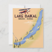 Baikalmeer Siberië Russische reisposter Kaart (Achterkant)