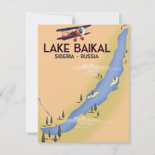 Baikalmeer Siberië Russische reisposter Kaart