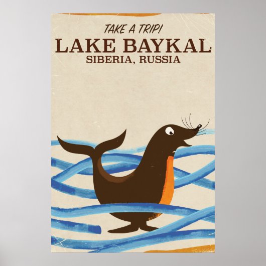 Baikalmeer zeehond Vintage reisposter Poster (Voorkant)