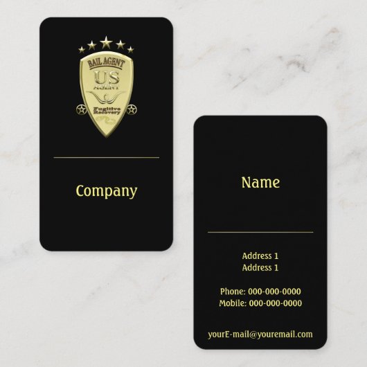 Bail Agent Visitekaartje (Voorkant / Achterkant)