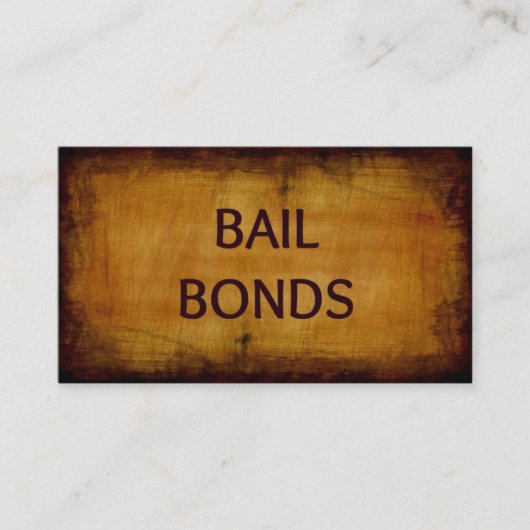 Bail Bonds Antiek Visitekaartje (Voorkant)