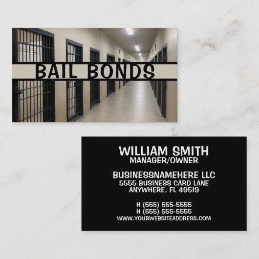 Bail Bonds Bondsman Visitekaartje (Voorkant / Achterkant)