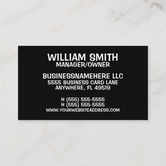 Bail Bonds Bondsman Visitekaartje (Achterkant)