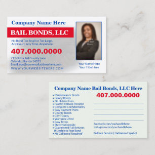 Bail Bonds Foto bedrijfskaarttemplate aanpassen Visitekaartje
