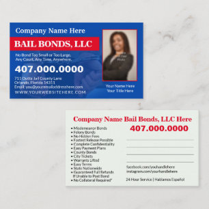 Bail Bonds Foto bedrijfskaarttemplate aanpassen Visitekaartje