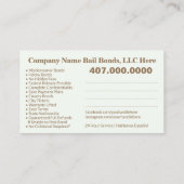 Bail Bonds Foto bedrijfskaarttemplate aanpassen Visitekaartje (Achterkant)