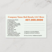 Bail Bonds Foto bedrijfskaarttemplate aanpassen Visitekaartje (Achterkant)