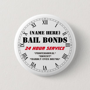 BAIL BONDS FUN  RONDE BUTTON 5,7 CM