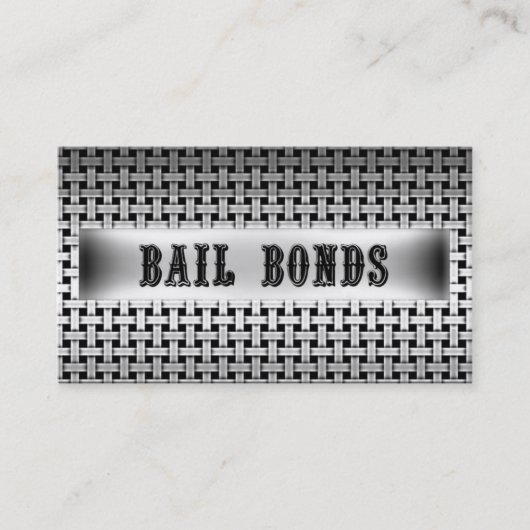Bail Bonds Metal Look Visitekaartje (Voorkant)