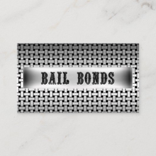 Bail Bonds Metal Look Visitekaartje (Voorkant)