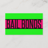 Bail Bonds Neon Green en Hot Pink Visitekaartje (Voorkant)