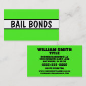 Bail Bonds Neon Green Visitekaartje (Voorkant / Achterkant)