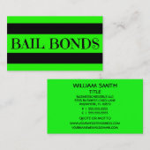Bail Bonds Neon Groen Visitekaartje (Voorkant / Achterkant)