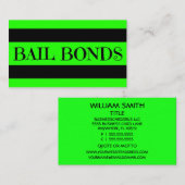 Bail Bonds Neon Groen Visitekaartje (Voorkant / Achterkant)