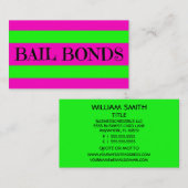 Bail Bonds Neon Kleuren Visitekaartje (Voorkant / Achterkant)