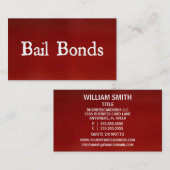 Bail Bonds Rood Visitekaartje (Voorkant / Achterkant)