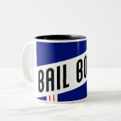 bail bonds tweekleurige koffiemok (Voorkant links)