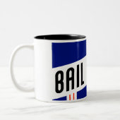 bail bonds tweekleurige koffiemok (Links)