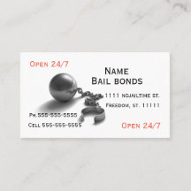 Bail bonds visitekaartje