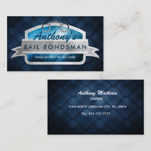 Bail Bondsman Slogans Visitekaartjes (Voorkant / Achterkant)