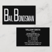 Bail Bondsman Zwart Eenvoudig Visitekaartje (Voorkant / Achterkant)