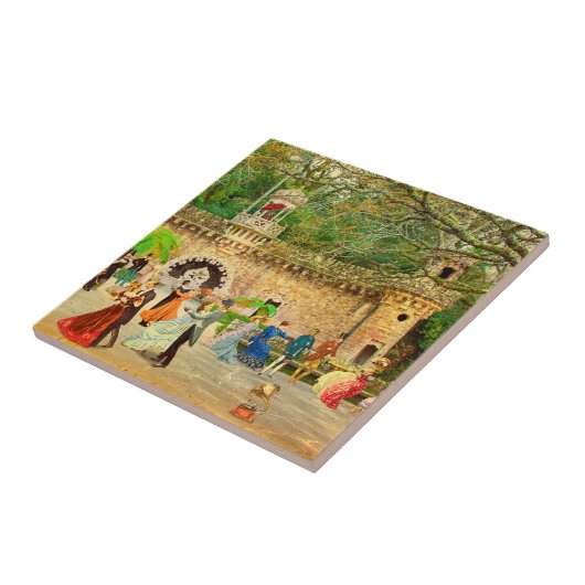 Bailando vals en la Quinta da Regaleira (Portugal Tegeltje (Zijkant)