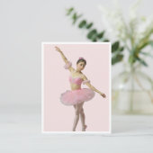 Bailarina con tutú rosa briefkaart (Staand voorkant)